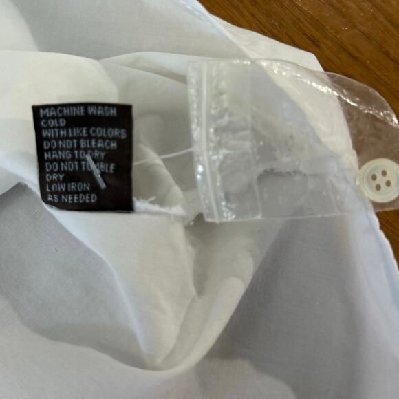 J McLaughlin Button Down Shirt Size 6 White Collar Long Sleeve Cotton Classic - Picture 12 of 14